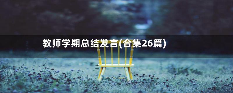 教师学期总结发言(合集26篇)