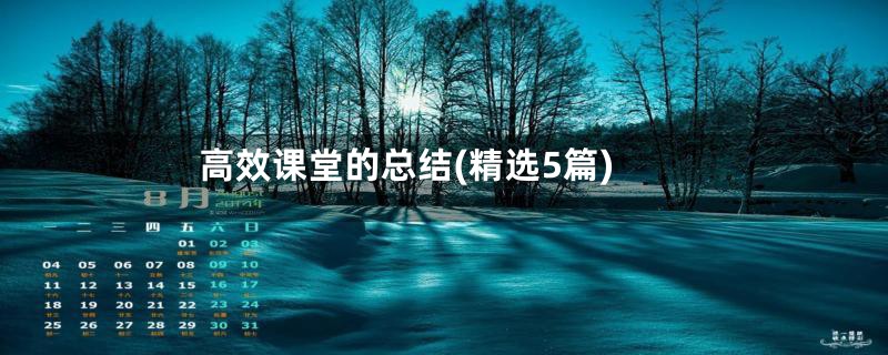 高效课堂的总结(精选5篇)