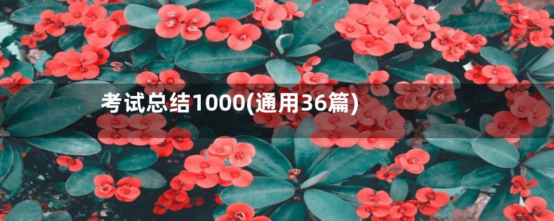 考试总结1000(通用36篇)