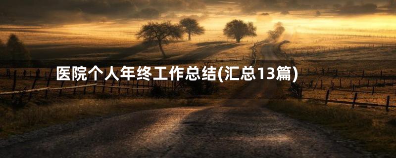 医院个人年终工作总结(汇总13篇)