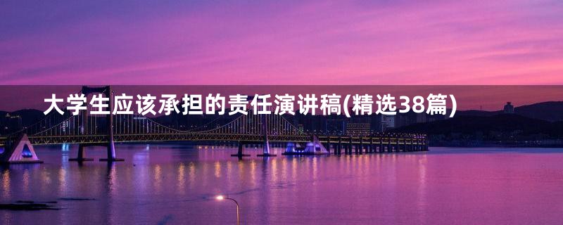 大学生应该承担的责任演讲稿(精选38篇)