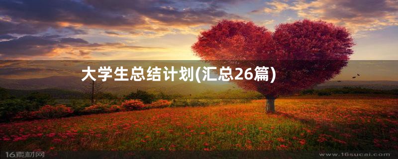 大学生总结计划(汇总26篇)