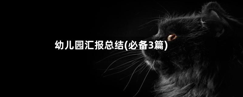 幼儿园汇报总结(必备3篇)