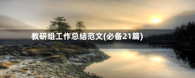教研组工作总结范文(必备21篇)