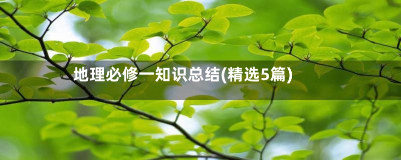 地理必修一知识总结(精选5篇)