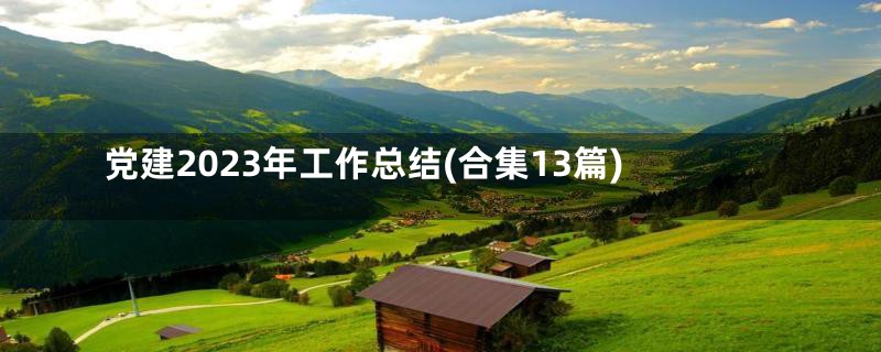 党建2023年工作总结(合集13篇)