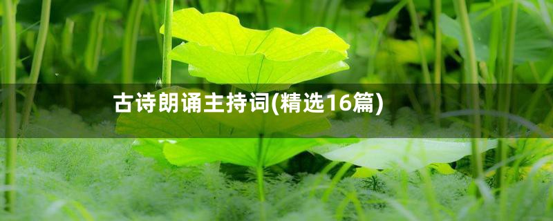 古诗朗诵主持词(精选16篇)
