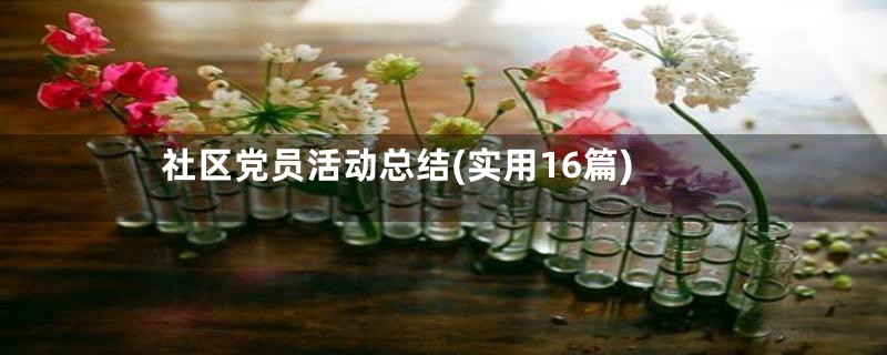 社区党员活动总结(实用16篇)