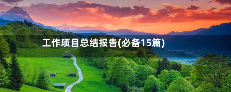 工作项目总结报告(必备15篇)