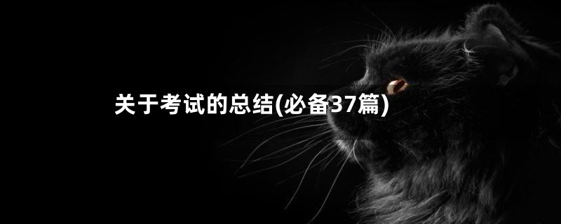 关于考试的总结(必备37篇)