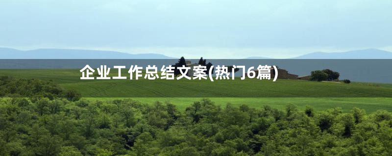 企业工作总结文案(热门6篇)