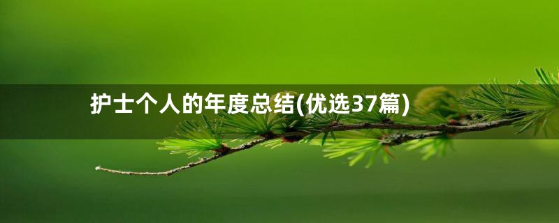护士个人的年度总结(优选37篇)