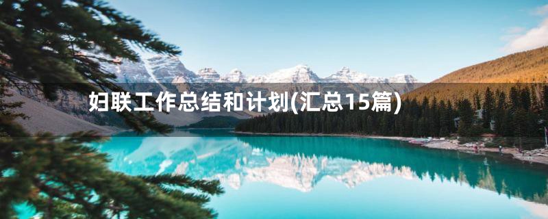 妇联工作总结和计划(汇总15篇)