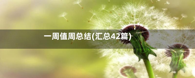 一周值周总结(汇总42篇)