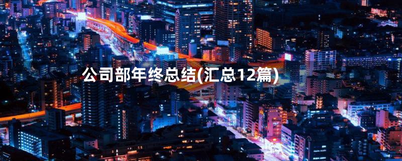 公司部年终总结(汇总12篇)