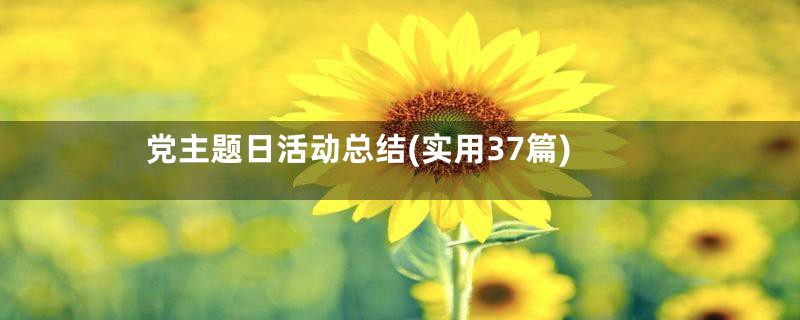 党主题日活动总结(实用37篇)