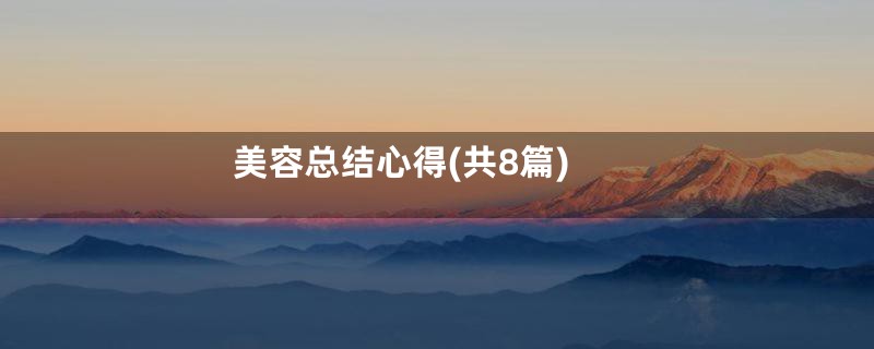 美容总结心得(共8篇)