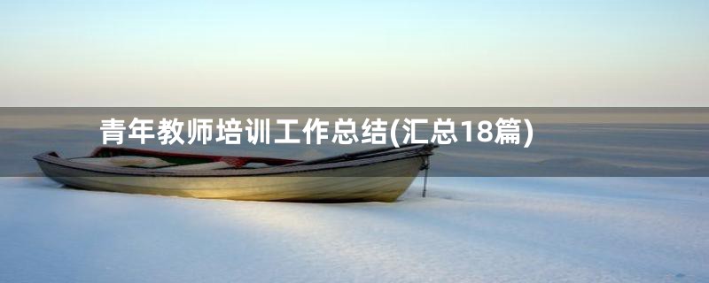 青年教师培训工作总结(汇总18篇)