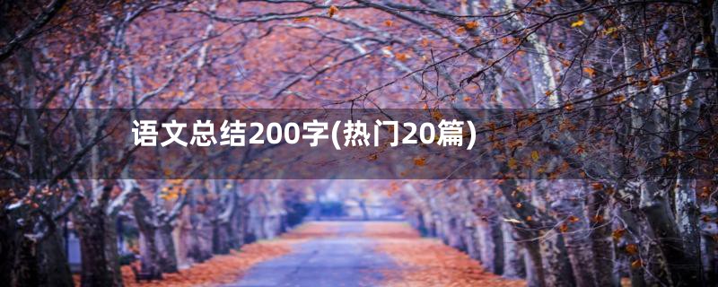 语文总结200字(热门20篇)