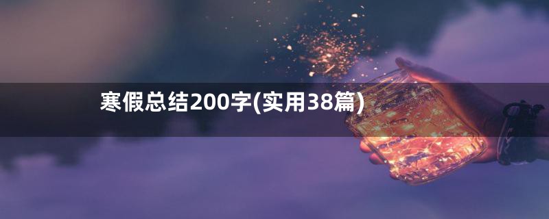 寒假总结200字(实用38篇)