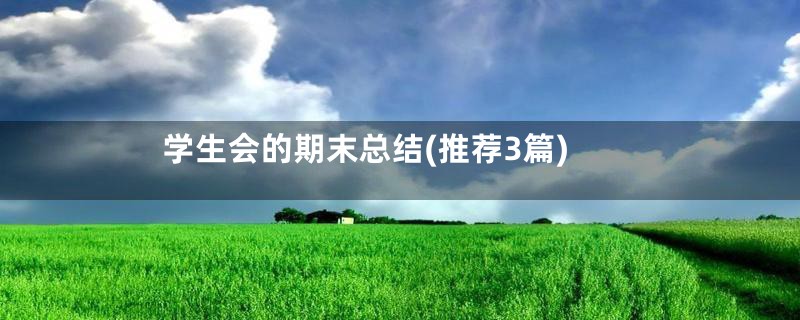 学生会的期末总结(推荐3篇)
