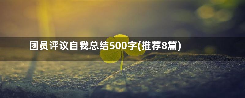 团员评议自我总结500字(推荐8篇)