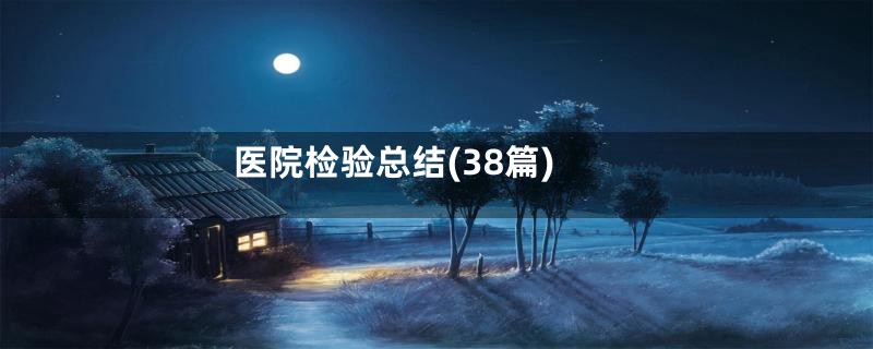 医院检验总结(38篇)