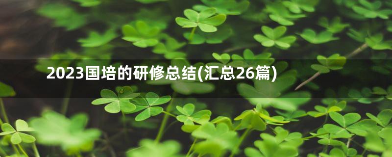 2023国培的研修总结(汇总26篇)