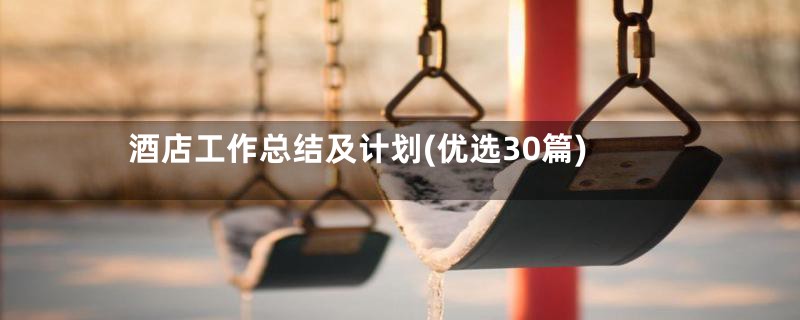 酒店工作总结及计划(优选30篇)