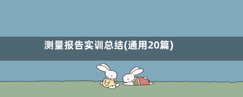 测量报告实训总结(通用20篇)