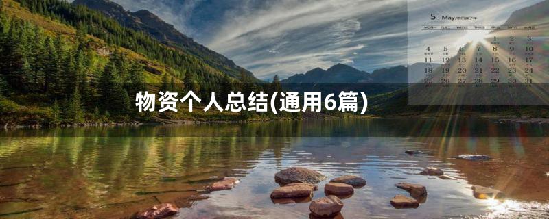物资个人总结(通用6篇)