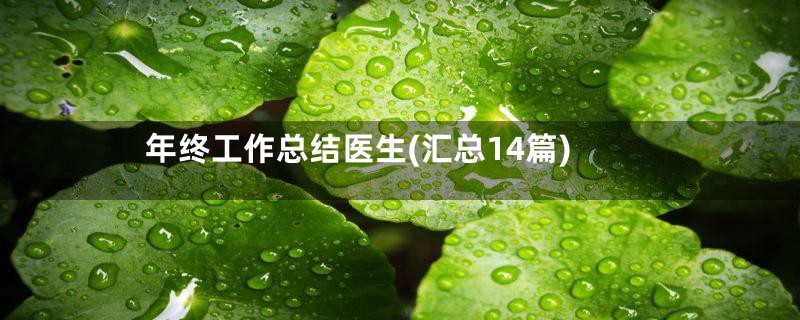 年终工作总结医生(汇总14篇)
