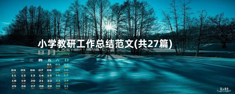 小学教研工作总结范文(共27篇)