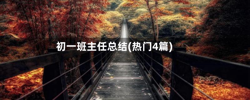 初一班主任总结(热门4篇)
