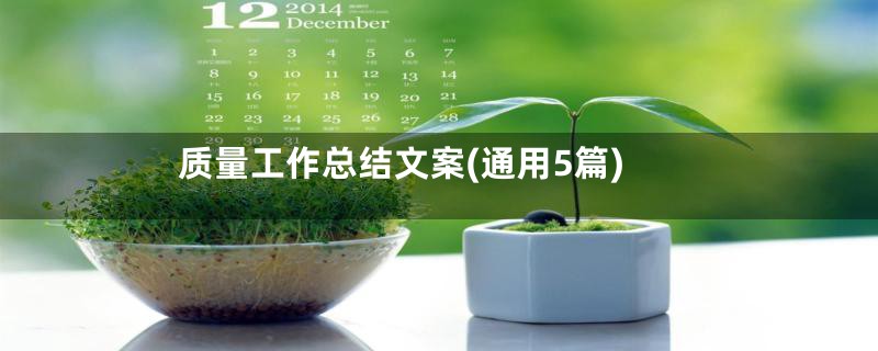 质量工作总结文案(通用5篇)