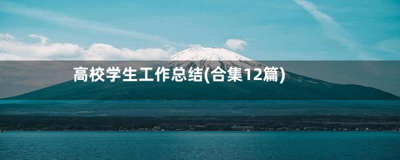 高校学生工作总结(合集12篇)