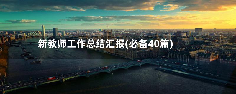 新教师工作总结汇报(必备40篇)