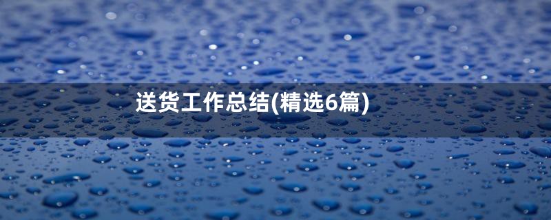 送货工作总结(精选6篇)