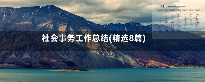 社会事务工作总结(精选8篇)