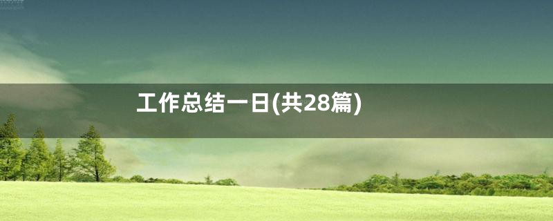 工作总结一日(共28篇)