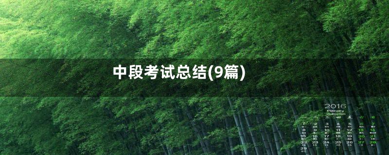 中段考试总结(9篇)