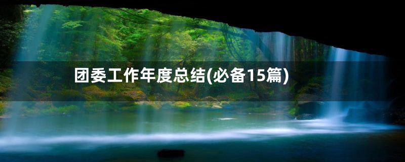 团委工作年度总结(必备15篇)