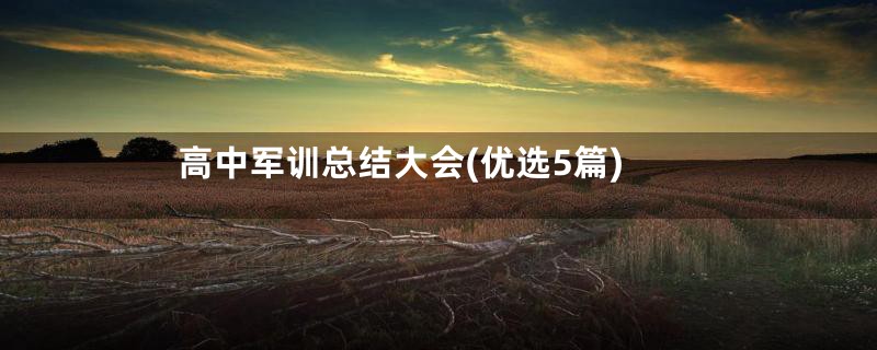 高中军训总结大会(优选5篇)