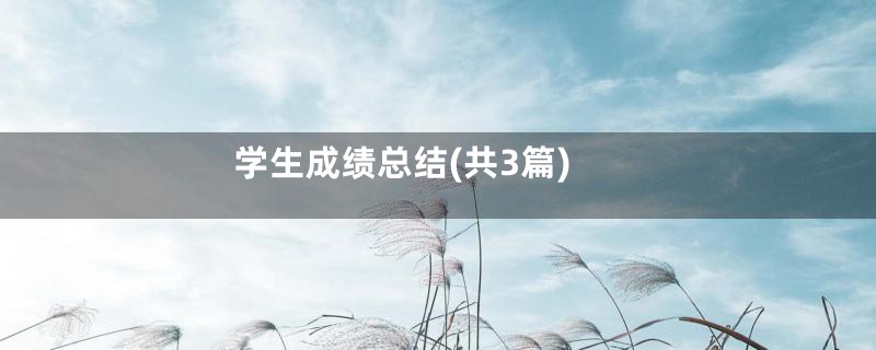 学生成绩总结(共3篇)