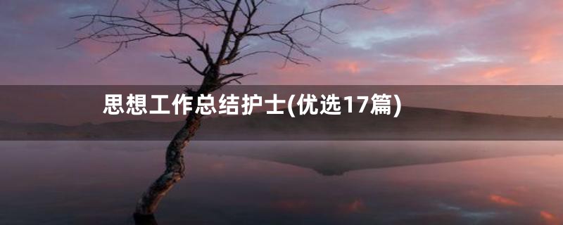 思想工作总结护士(优选17篇)