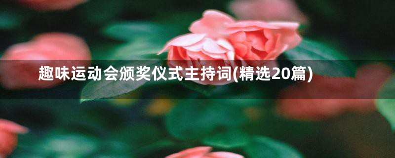 趣味运动会颁奖仪式主持词(精选20篇)