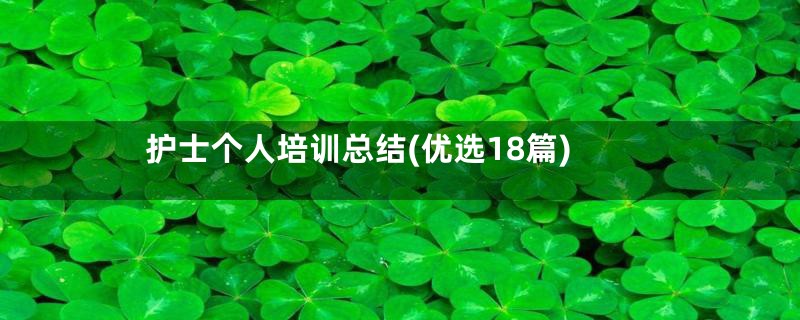护士个人培训总结(优选18篇)