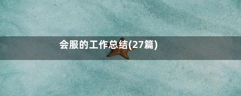 会服的工作总结(27篇)