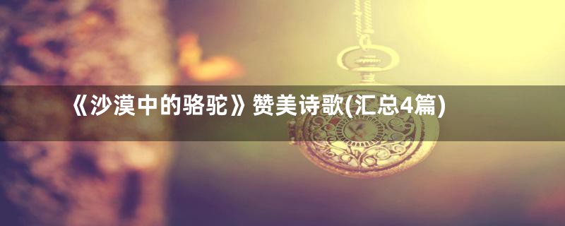 《沙漠中的骆驼》赞美诗歌(汇总4篇)