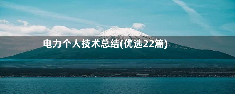 电力个人技术总结(优选22篇)